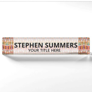 Tribal Africa Pattern Ethnic Desk Name Plate