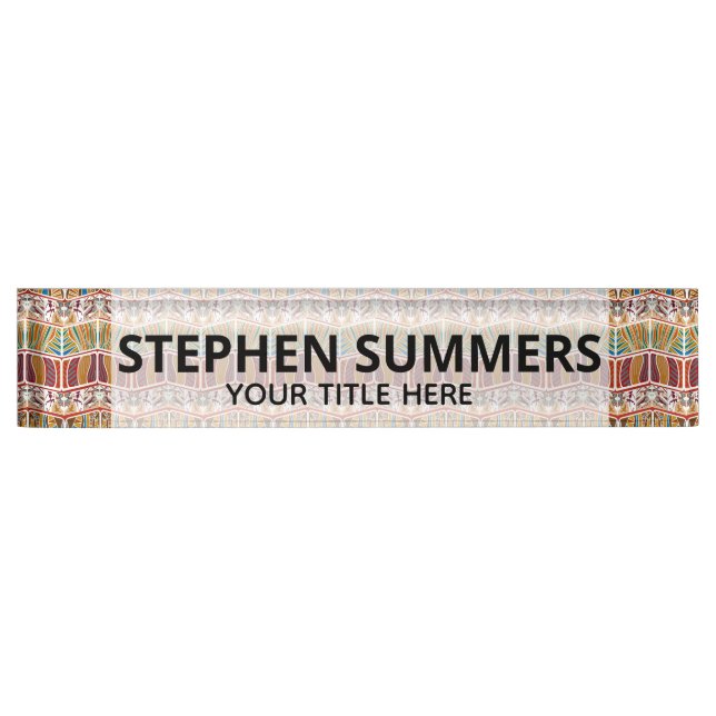 Tribal Africa Pattern Ethnic Desk Name Plate (Front)