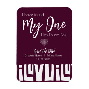 Tribal African Burgundy Wine Wedding Magnet