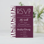 Tribal African Burgundy Wine Wedding RSVP Card