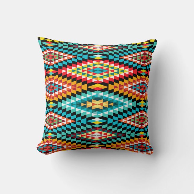 Tribal african fabric pattern pillow pillows (Front)