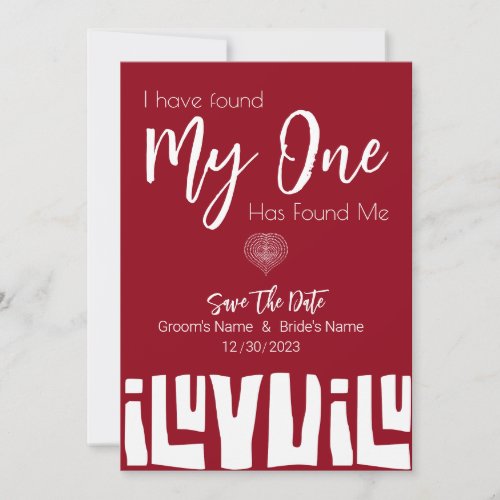Tribal African Red and White Wedding Save The Date