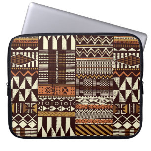 Tribal African style fabric patchwork abstract vin Laptop Sleeve
