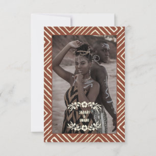 Tribal African Terracotta Burnt Orange RSVP Card
