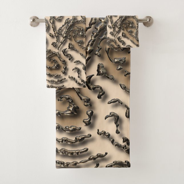 Tribal Alien Abstract Bath Towel Set (Insitu)