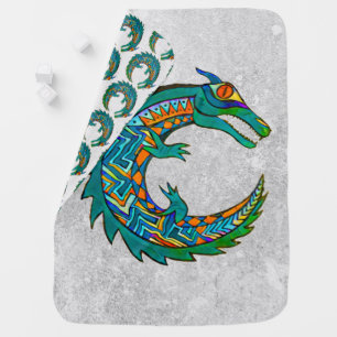 Tribal Alligator Art Baby Blanket