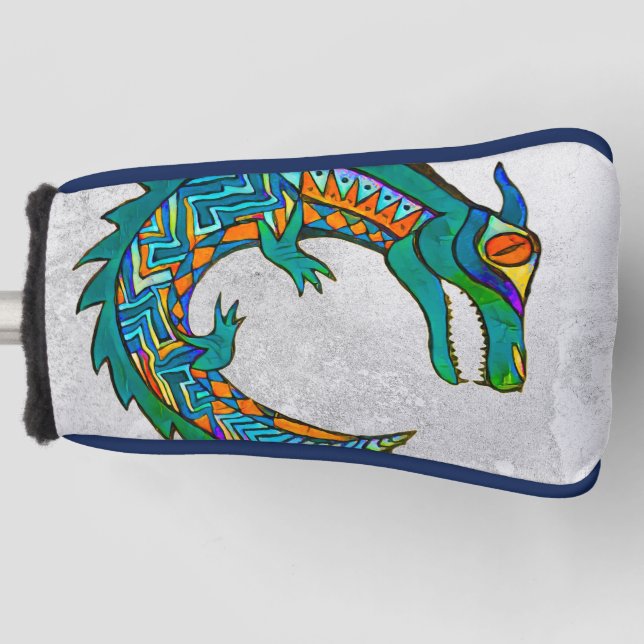 Tribal Alligator Art Golf Head Cover (Front)