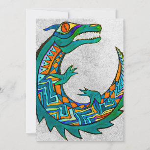 Tribal Alligator Art Invitation