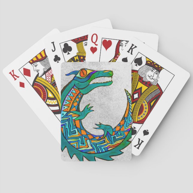 Tribal Alligator Art Poker Cards (Back)