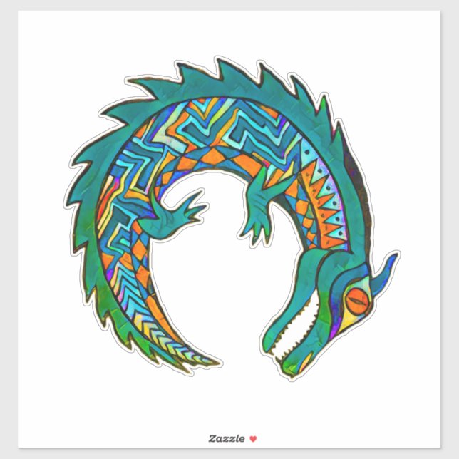 Tribal Alligator Art Sticker (Sheet)