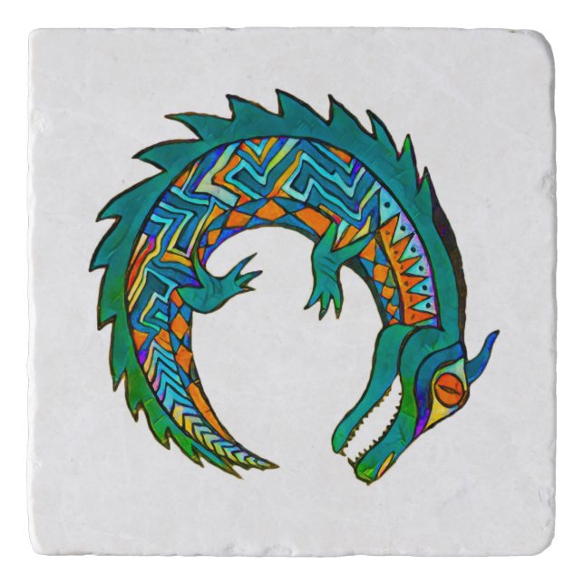 Tribal Alligator Art Trivet (Front)