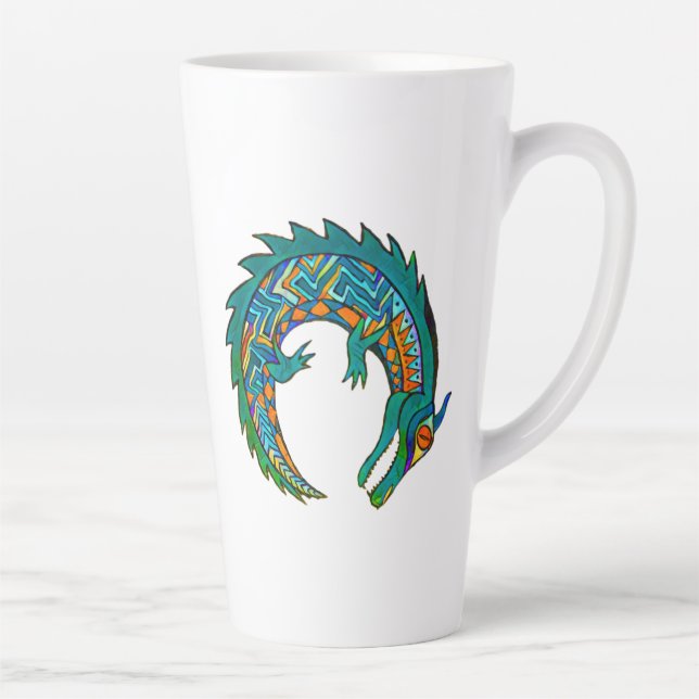 Tribal Alligator Latte Mug (Right)