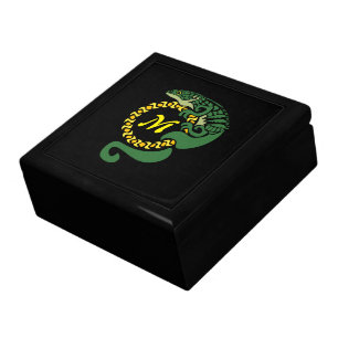 Tribal Alligator Lizard Hugging a Sun Monogram Gift Box