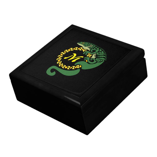 Tribal Alligator Lizard Hugging a Sun Monogram Gift Box (Side)