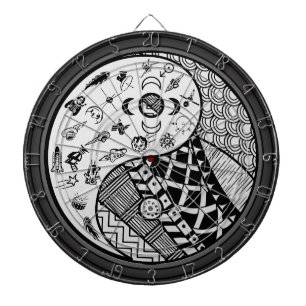 Tribal and Modern Yin and Yang Dartboard