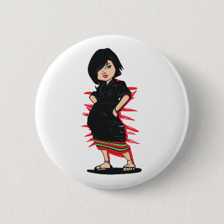 Tribal Angami Naga Girl Digital Art Button