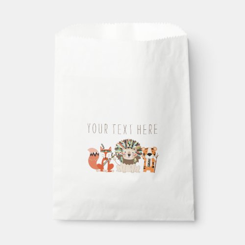 Tribal Animal Baby Shower Favor Bag