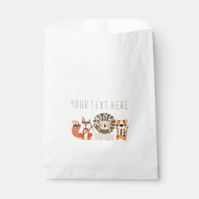 Tribal Animal Baby Shower Favor Bag (Front)