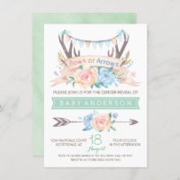 Tribal Antler Gender Reveal Invitation