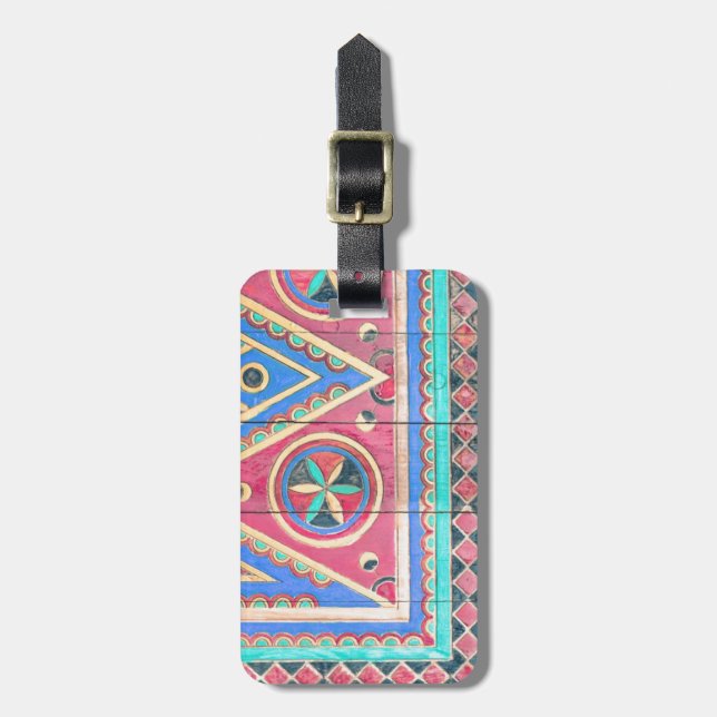 Tribal Arabian Najd Door Travel Bag Tag (Front Vertical)