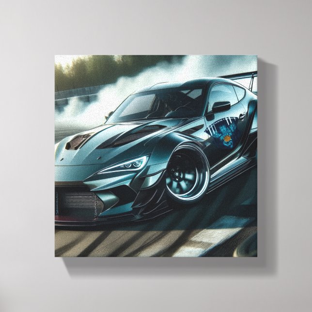 Tribal Armor Drift Car Drift Racing Art Canvas Print (Front)
