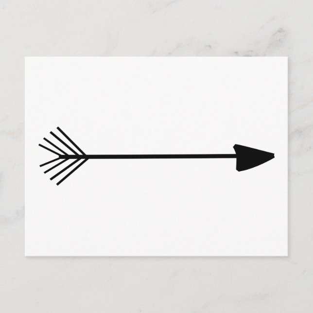 Tribal Arrow Art Single Black Arrow Custom Color Postcard (Front)