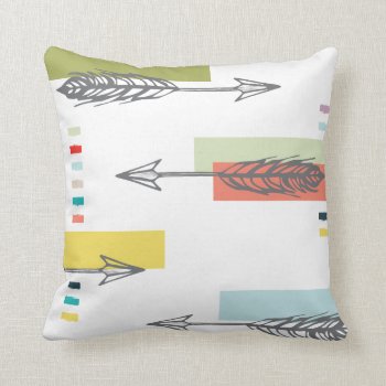 Tribal Arrow Geometric Modern Art Colorful Throw Pillow by DifferentStudios at Zazzle