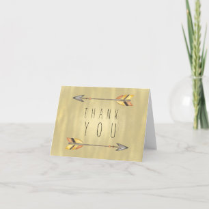 Tribal Arrow Indian Orange Gold Thank You