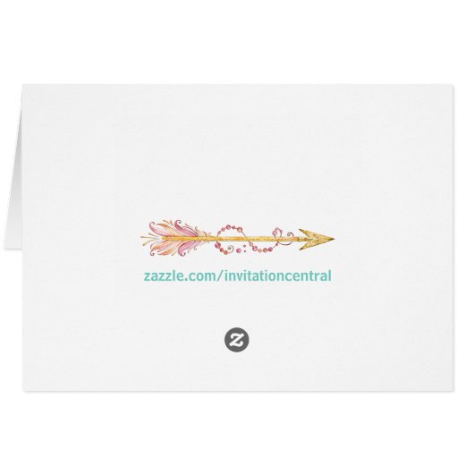 Tribal Arrow Teepee Thank You Cards (Back Horizontal)