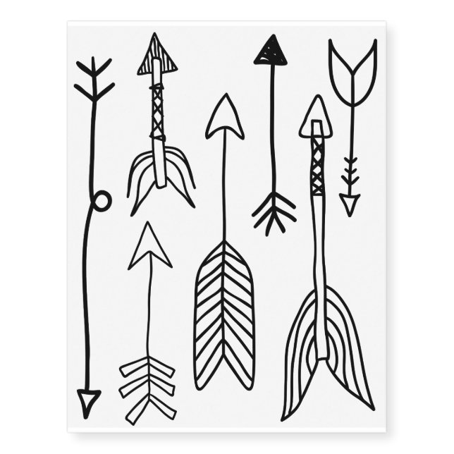 Tribal Arrow Temporary Arrow Tattoos (Front)