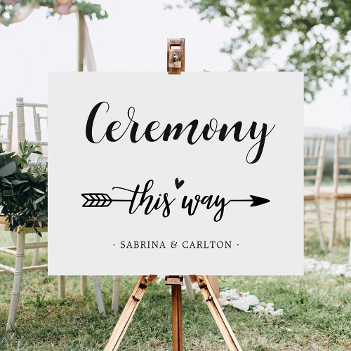 Tribal Arrow Wedding Ceremony Direction Sign - This "Wedding Ceremony Direction Sign Canvas Print" serves not only as a stylish addition to your wedding decor, but also as a practical guide for your guests. These elegant signs will help your friends and family navigate the ceremony and reception with ease, ensuring a smooth and enjoyable experience for all.  Display it on a wall or easel, and add wedding bouquets for an elegant touch. This wedding direction sign, with its trendy tribal arrow design, is a must-have wedding party supply.