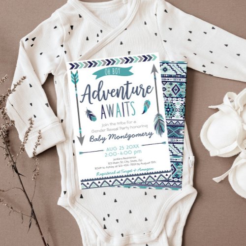 Tribal Arrows Adventure Boy Baby Shower Invitation