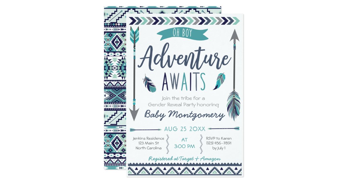 Tribal Arrows Adventure Boy Baby Shower Invitation Zazzle Com