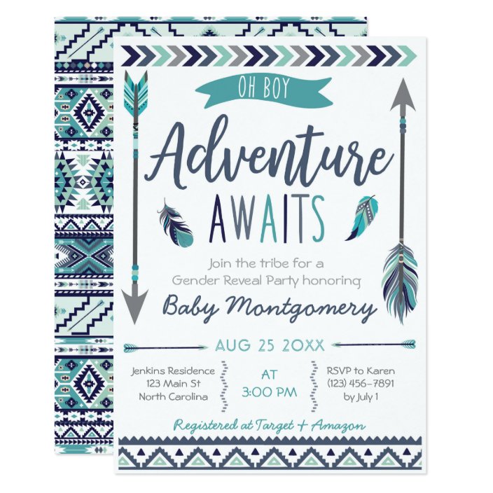 arrow baby shower invitations