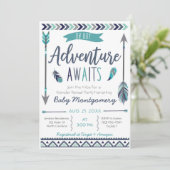 Tribal Arrows Adventure Boy Baby Shower Invitation (Standing Front)