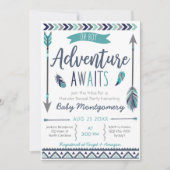 Tribal Arrows Adventure Boy Baby Shower Invitation (Front)