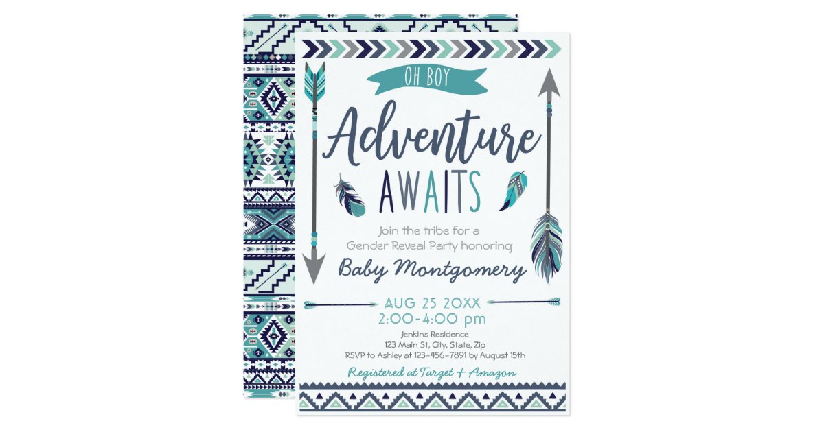 Tribal Arrows Adventure Boy Baby Shower Invitation | Zazzle.com