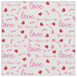 Tribal Arrows and Red Love Hearts Boho Valentines Fabric