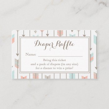 Tribal Arrows Baby Shower Diaper Raffle Ticket Enclosure Card by prettypicture at Zazzle