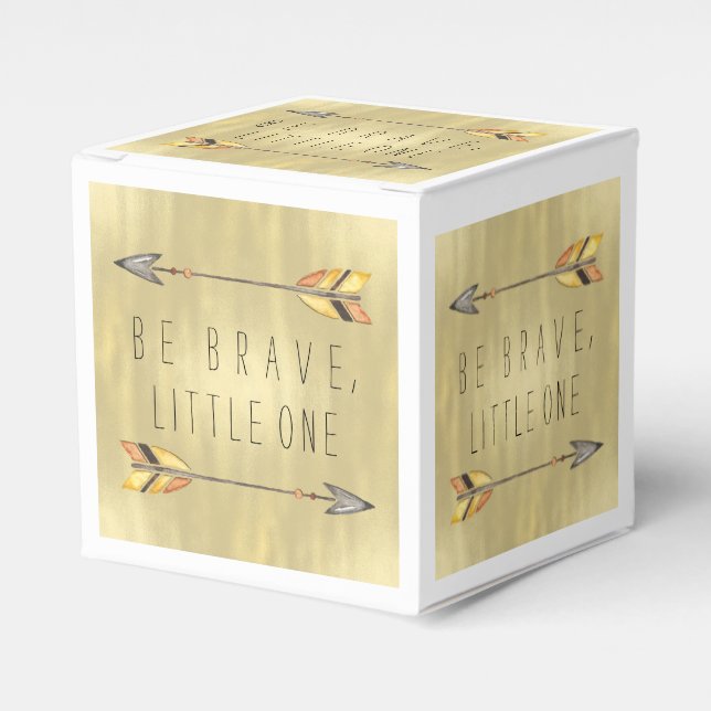 Tribal Arrows Be Brave Baby Shower Favor Boxes (Front Side)