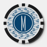 Tribal Arrows | Navy Monogram Poker Chips at Zazzle