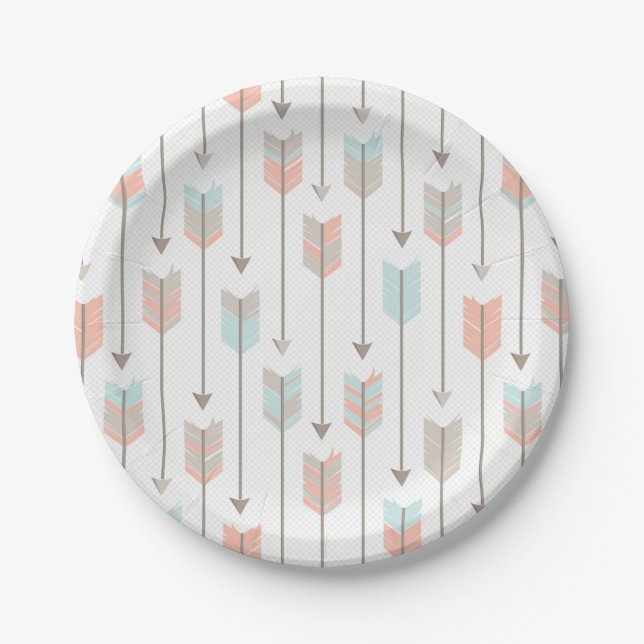 Tribal Arrows Pattern Paper Plates (Front)