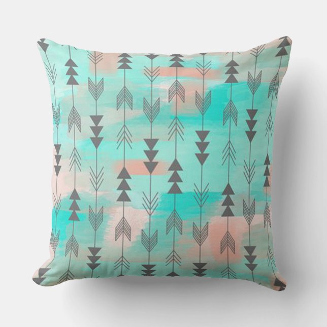 Tribal Arrows Throw Pillow (Front)