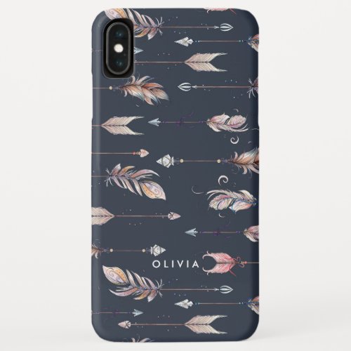 Tribal arrows with feathers pattern iPhone XS max case