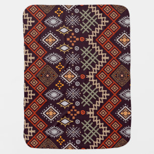Tribal Art Boho Geometric Print Baby Blanket