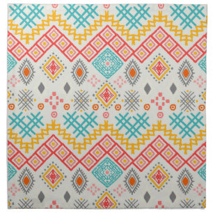 Tribal art: boho geometric print. cloth napkin