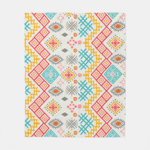 Tribal art: boho geometric print. fleece blanket