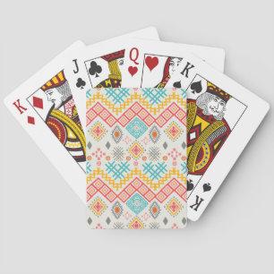 Tribal art: boho geometric print. poker cards