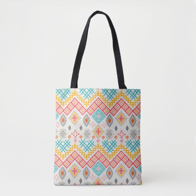 Tribal art: boho geometric print. tote bag (Front)