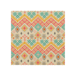 Tribal art: boho geometric print. wood wall art